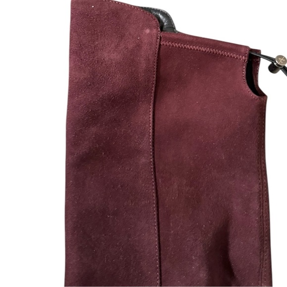 Aquatalia Norina Stretch Suede Over the Knee Riding Boots Deep Wine 6.5 - Picture 4 of 9